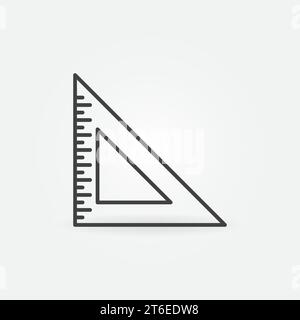 Triangle Ruler vector thin line concept icon or design element Stock Vector