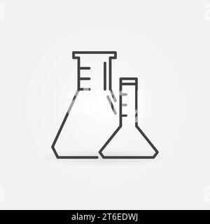 Lab Erlenmeyer Flasks vector thin line concept icon or design element Stock Vector