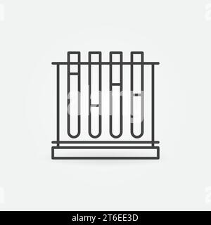 Test-Tubes on Stand vector concept icon or symbol in thin line style Stock Vector