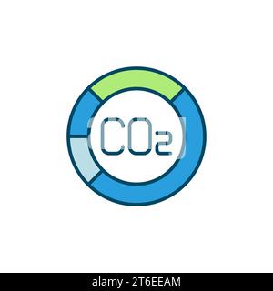 CO2 Pie Chart vector concept Carbon Dioxide colored icon or symbol Stock Vector