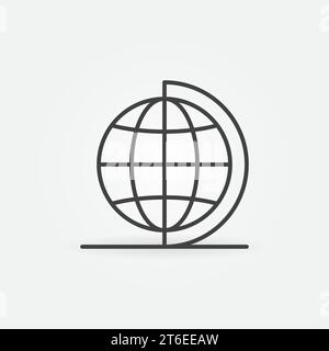 Globe on Stand vector concept icon or sign in outline style Stock Vector