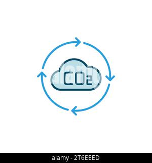Carbon Dioxide CO2 with Arrows vector modern concept icon or symbol Stock Vector