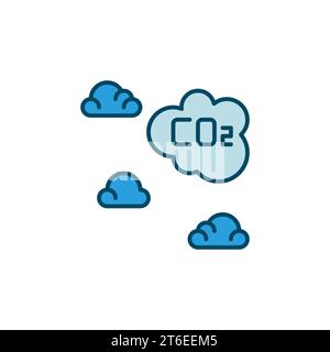 Carbon Dioxide CO2 and Clouds vector concept colored icon or symbol Stock Vector