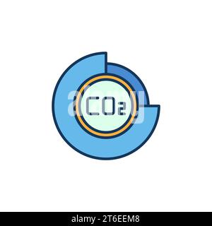 Carbon Dioxide CO2 Round Chart vector concept colored icon or design element Stock Vector