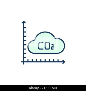 Graph with CO2 Carbon Dioxide Cloud vector concept icon or design element Stock Vector