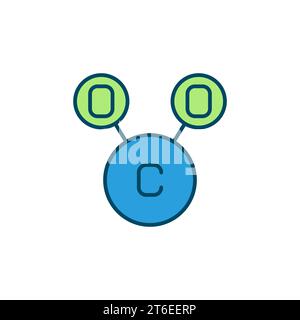 CO2 Carbon Dioxide Chemical Formula vector concept colored icon or symbol Stock Vector