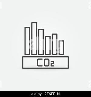 Carbon Dioxide CO2 Bar Chart with Arrow vector concept modern icon or ...