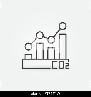 Carbon Dioxide CO2 Emissions Graph vector concept icon or symbol in thin line style Stock Vector