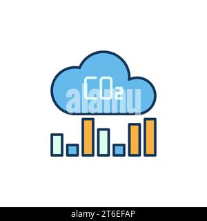 CO2 Cloud Bar Chart vector concept modern icon or symbol Stock Vector
