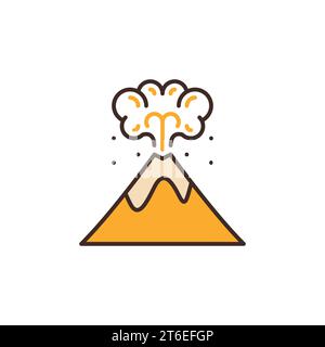 Volcano or Volcanic Eruption vector concept colored icon or logo element Stock Vector