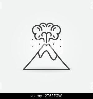 Volcano linear icon. Vector Volcanic Eruption concept line symbol Stock Vector