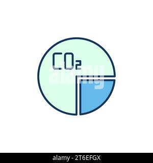 CO2 Pie Chart colored icon - Vector Carbon Dioxide concept modern sign Stock Vector