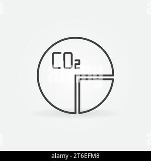 CO2 Pie Chart line icon - Vector Carbon Dioxide concept linear symbol Stock Vector