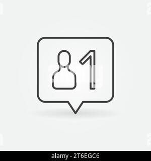 Speech Bubble with Followers vector Notification concept icon or symbol in thin line style Stock Vector