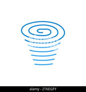 Tornado blue line vector icon - Hurricane and Storm concept linear symbol Stock Vector