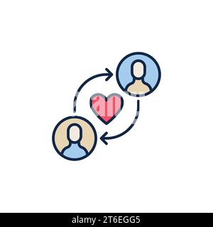 People with Arrows and Heart vector concept colored icon or symbol Stock Vector