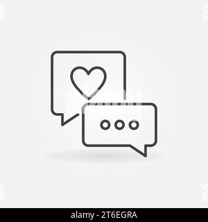 Two Speech Bubbles outline vector Conversation concept icon or design element Stock Vector