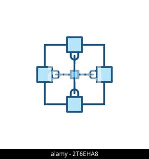 Vector Blockchain Cryptocurrency concept blue icon or logo element Stock Vector