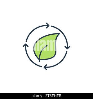 Bio Recycling vector concept modern colored icon or design element Stock Vector