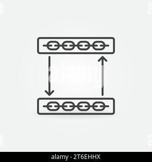 Blockchain with Arrows vector concept icon or symbol in thin line style Stock Vector