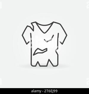Old t-shirt outline icon. Clothes Recycling vector thin line concept symbol Stock Vector