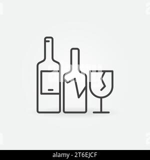 Glass Bottles Recycling vector thin line concept icon or design element Stock Vector
