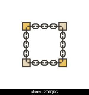 Blockchain concept colored icon - vector Block Chain Technology creative sign Stock Vector