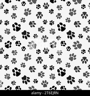 Paw Print Vector creative Backround - Animal Footprints Seamless Pattern Stock Vector