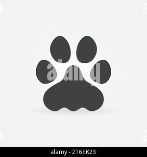 Vector Cat or Dog Paw Footprint concept silhouette icon or design element Stock Vector