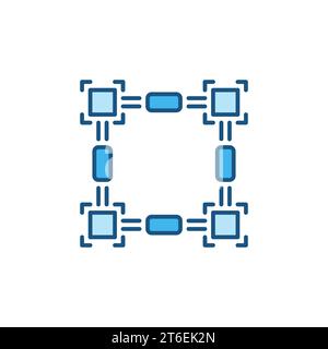 Vector Blockchain Technology concept colored modern icon or logo element Stock Vector