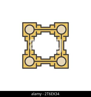 Blockchain vector concept colored modern icon or logo element Stock Vector