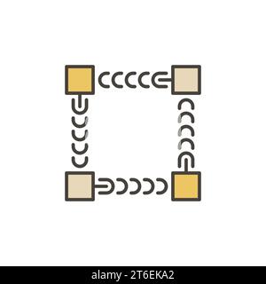 Blockchain vector concept colored modern icon or logo element Stock Vector