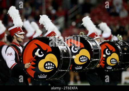 Louisville, United States. 09th Nov, 2023. University of Louisville performs before the state of the game against the Virginia Cavaliers at L&N Stadium on Thursday, November 8, 2023 in Louisville, Kentucky. Photo by John Sommers II/UPI Credit: UPI/Alamy Live News Stock Photo