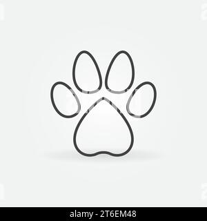 Puppy or Dog Paw Print linear vector concept icon or logo element Stock Vector