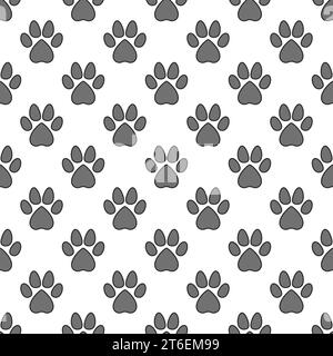 Vector Pet Paw Print simple Seamless Pattern - animal footprints background Stock Vector