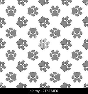 Vector Pet Paw Prints Seamless Pattern. Background with Animal Footprints Stock Vector