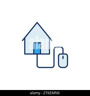 Computer Mouse connected with Real Estate vector concept colored icon or design element Stock Vector