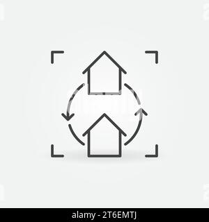 Real Estate House Exchange linear vector concept icon or logo element Stock Vector