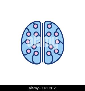 Human Brain with Neuron Connections vector concept colorful icon or design element Stock Vector