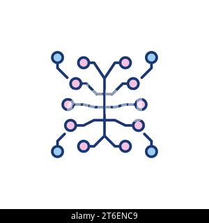 Neural Networks in Brain vector Neuroscience concept colored icon or symbol Stock Vector
