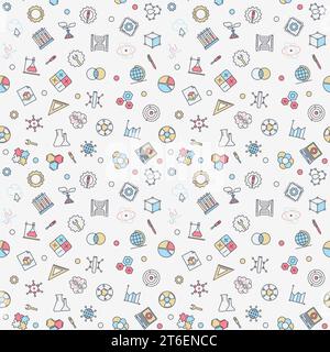 STEM creative seamless background - vector Science, Technology, Engineering and Mathematics concept modern pattern Stock Vector