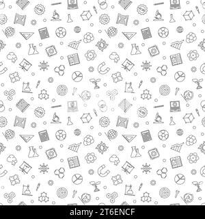 STEM Learning vector seamless pattern. Science concept simple background Stock Vector