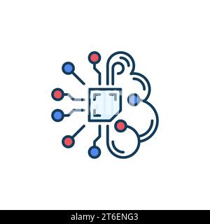 Artificial Intelligence Brain vector AI concept colored icon or design element Stock Vector