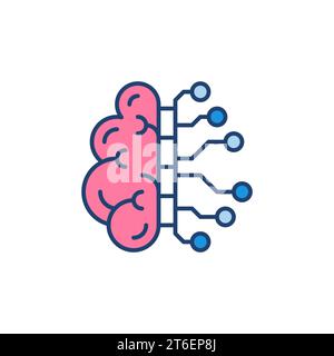Cyber AI Brain vector concept colored modern icon or symbol Stock Vector
