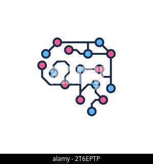 AI Brain vector Neural Network concept colored icon or symbol Stock Vector
