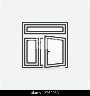 Big Opened Window vector concept icon or sign in outline style Stock Vector