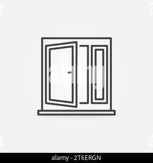 House Window linear vector concept minimal icon or symbol Stock Vector
