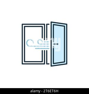 Opened Window vector colored icon. Room Ventilation concept symbol or design element Stock Vector