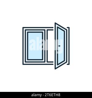 Opened Window vector concept colored simple icon or design element Stock Vector