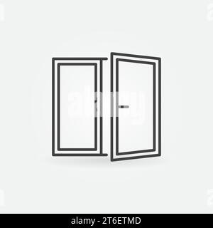 Window linear vector concept icon or logo element Stock Vector